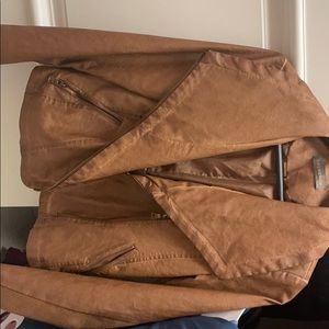 tan leather jacket